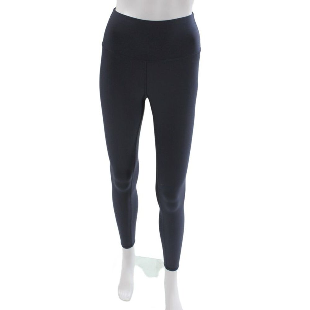 Alo Women Ankle Leggings Black Polyester Athleisure Pull On Size XS
